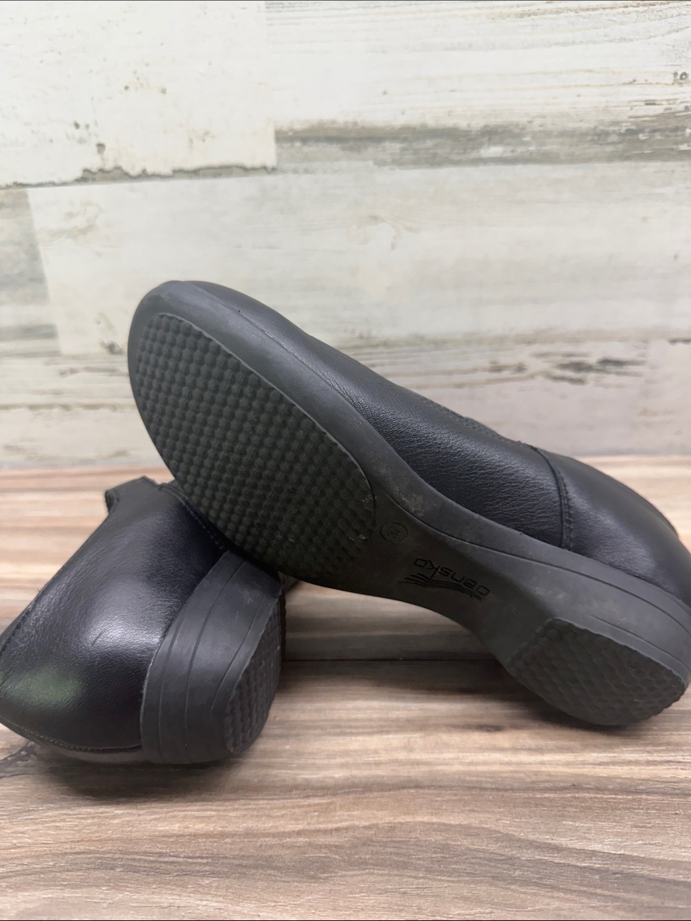 Dansko Loralie Women's Mary Jane size 7 37 Black Leather Round Toe Wedge Shoes - Picture 7 of 7